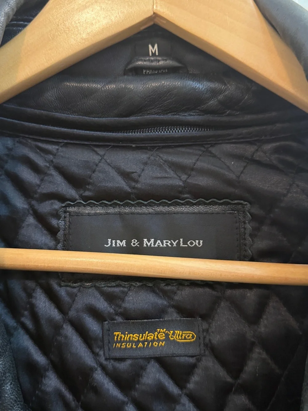 Men's Black Leather Quilted-Liner Jacket